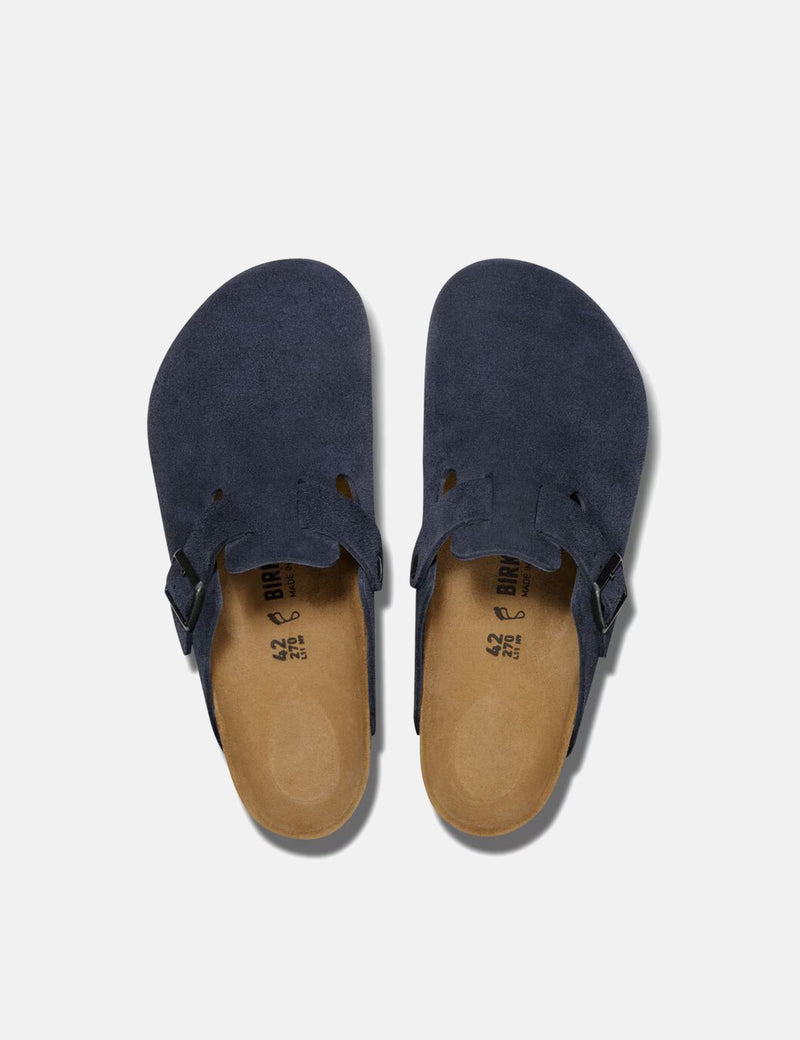 Birkenstock Boston Suede Clogs (Regular) - New Navy Blue