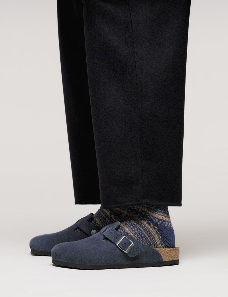 Birkenstock Boston Suede Clogs (Regular) - New Navy Blue