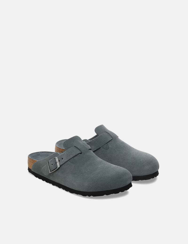 Birkenstock Boston Suede Clogs (Regular) - Basalt Gray