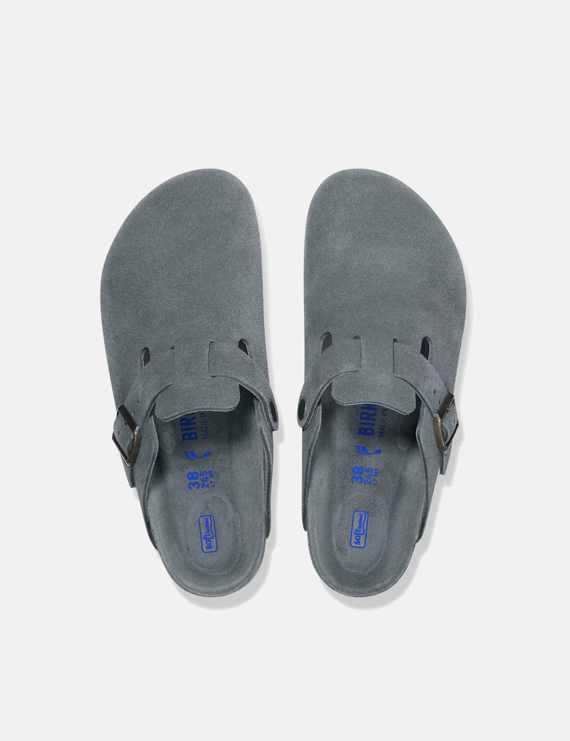 Birkenstock Boston Suede Clogs (Regular) - Basalt Gray