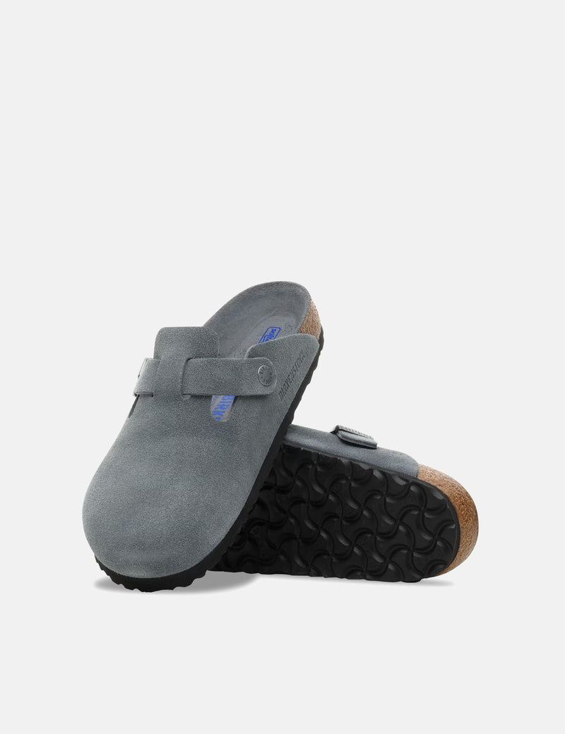 Birkenstock Boston Suede Clogs (Regular) - Basalt Gray