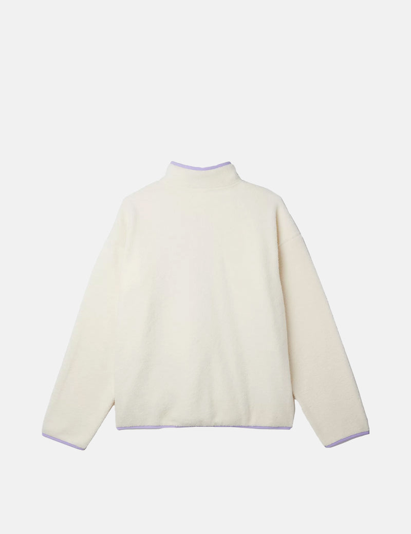 Obey Rays Mockneck Polar Fleece - Unbleached White