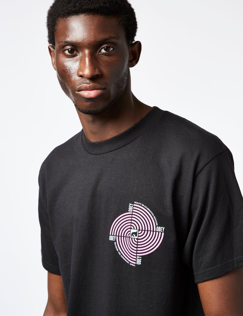 Obey Downward Spiral T-Shirt - Black I Urban Excess. – URBAN EXCESS