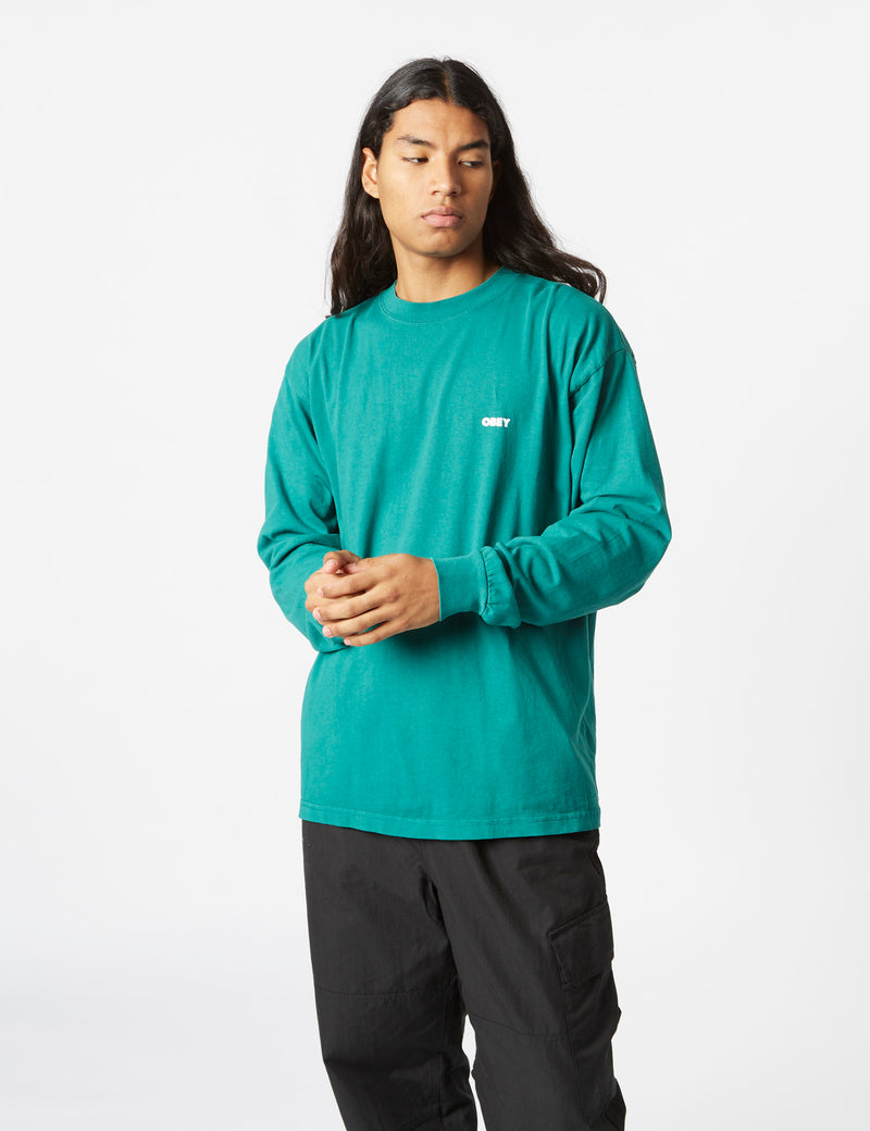 Obey Bold 3 Long Sleeve T-Shirt - Adventure Green