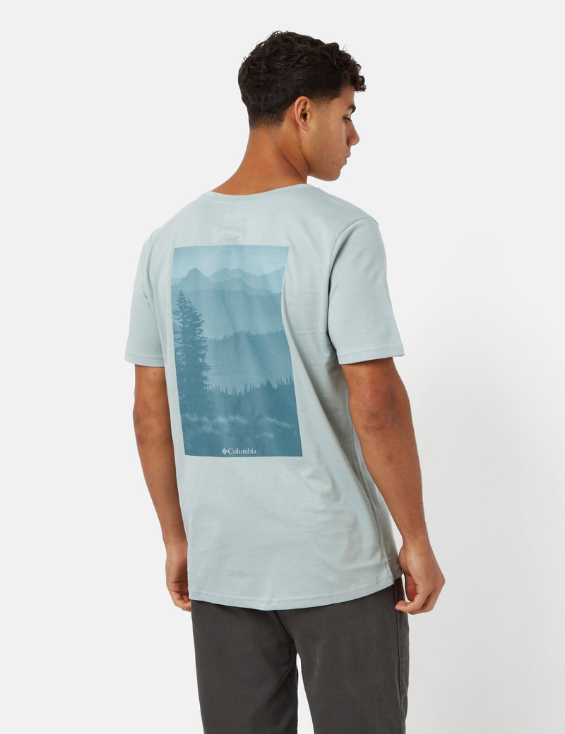 Columbia Rapid Ridge™ T-Shirt II (Tonal Treescape) - Niagara Blue