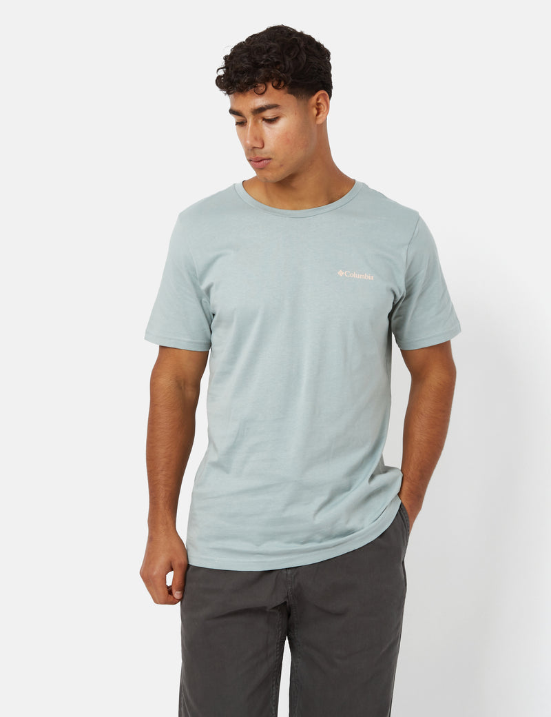 Columbia Rapid Ridge™ T-Shirt II (Tonal Treescape) - Niagara Blue