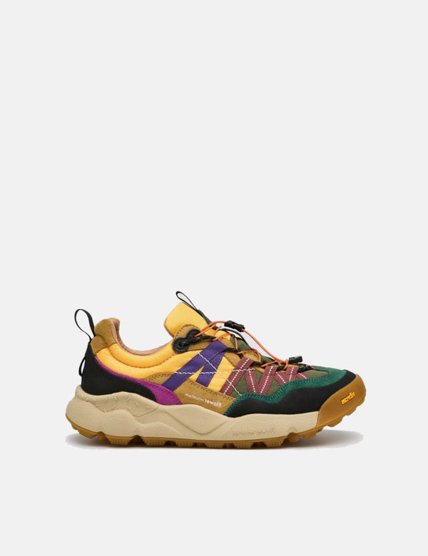 Flower Mountain Iwano 2 (Suede/Nylon) Shoes - Black/Cognac/Yellow