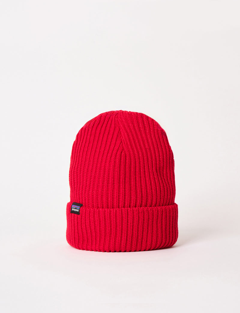 Patagonia Fishermans Rolled Beanie Hat - Touring Red