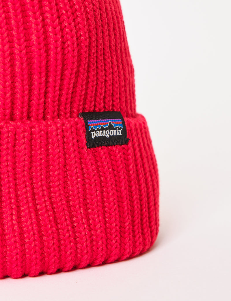 Patagonia Fishermans Rolled Beanie Hat - Touring Red
