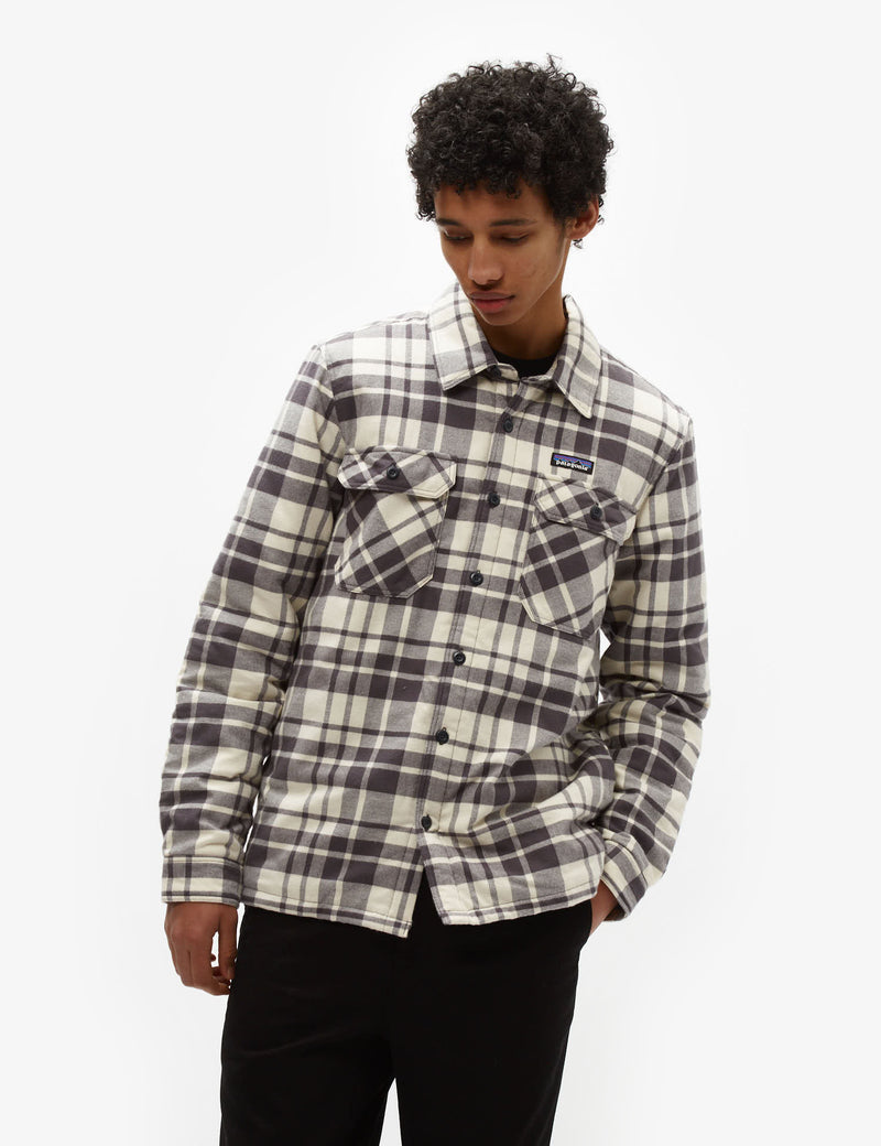 Patagonia Insulated Fjord Flannel Shirt Ice Caps - Smoulder Blue