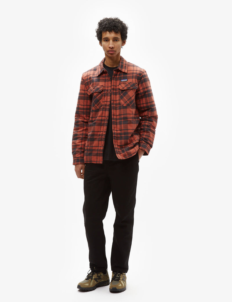 Patagonia Insulated Fjord Flannel Ice Caps Shirt - Burl Red