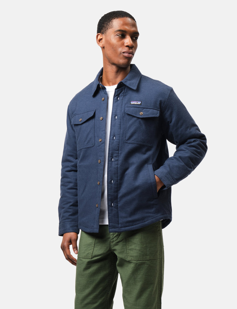 Patagonia Insulated Fjord Flannel Shirt - New Navy Blue