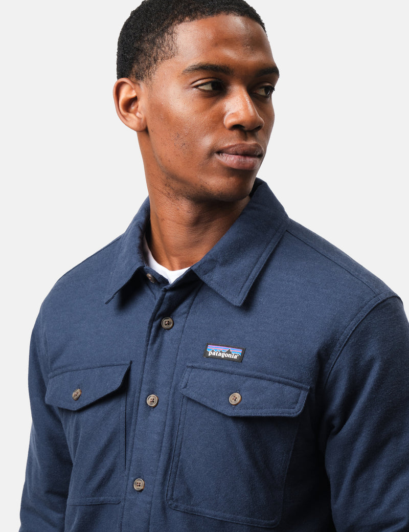 Patagonia Insulated Fjord Flannel Shirt - New Navy Blue