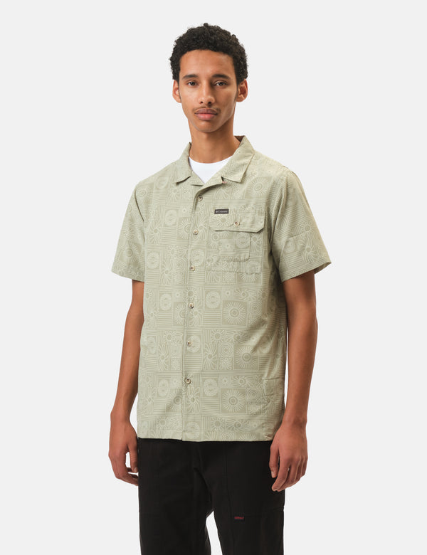 Columbia Tech Trail Utility Print SS Shirt - Safari Blazing