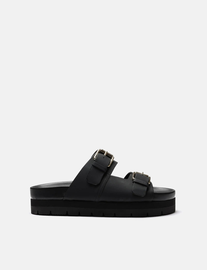 Claquettes Grenson Flora pour femmes (caoutchoutés) - Noir
