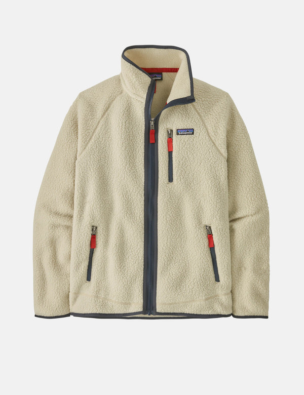 Patagonia Retro Pile Fleece Jacket - Pelican w/Smolder Blue