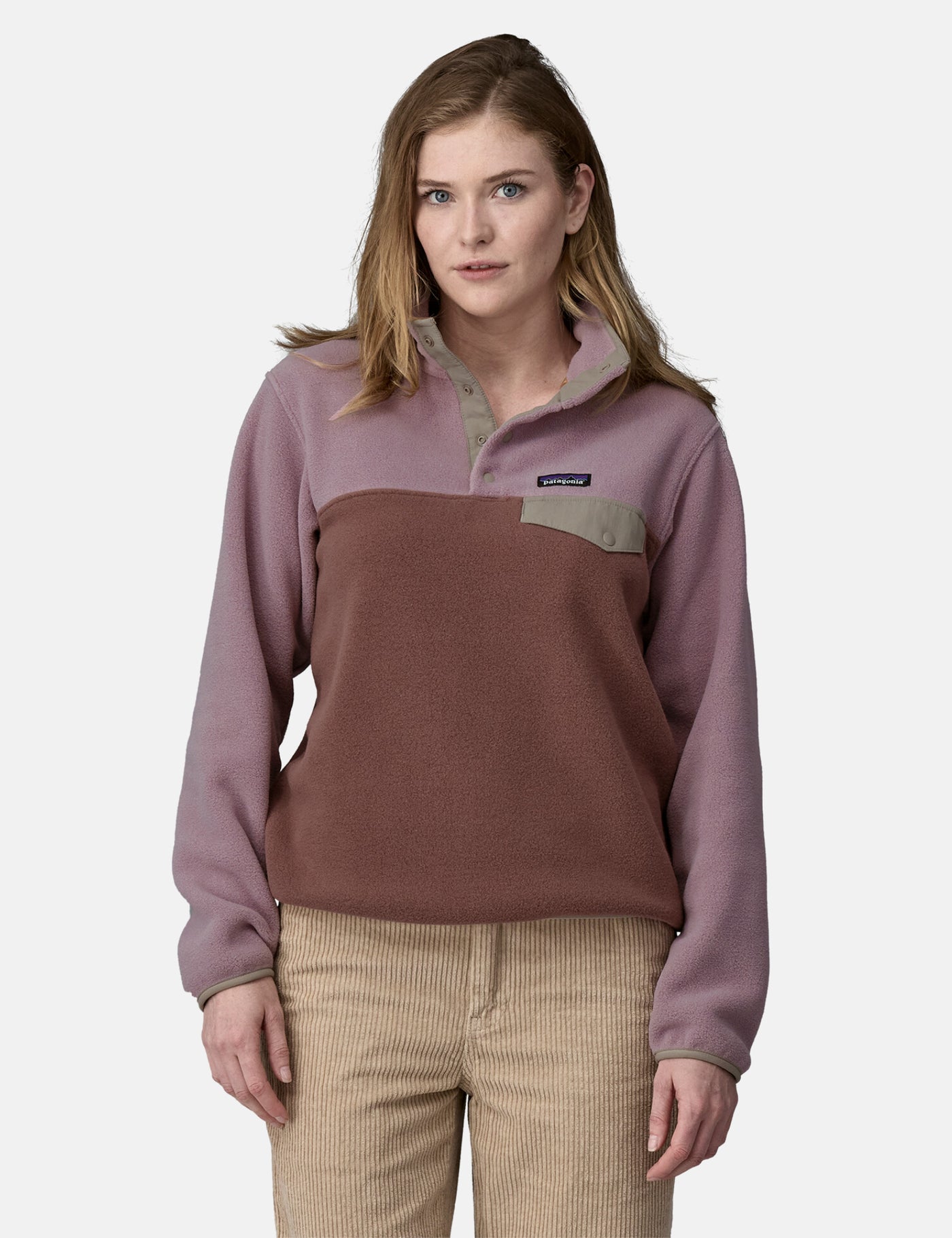 Patagonia Women's LW Synch Fleece Snap-T - Dulse Mauve | Urban