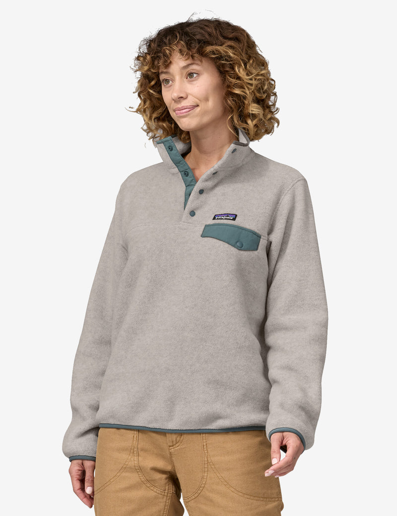 Patagonia Women's LW Synchilla Snap-T Fleece - Oatmeal Heather/Green