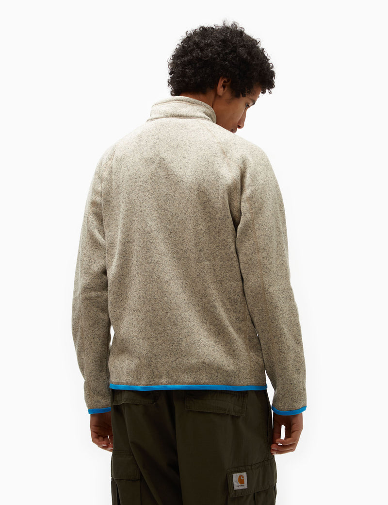 Patagonia Better Sweater 1/4 Zip Sweatshirt - Oar Tan/Vessel Blue