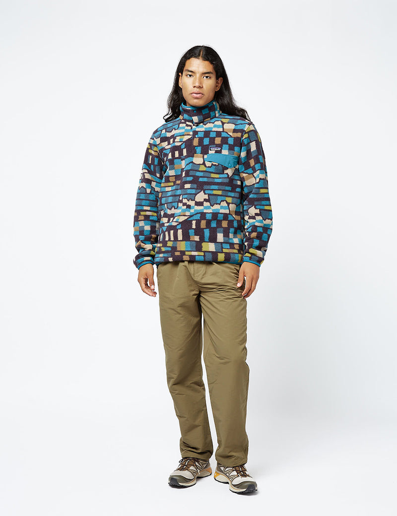 Patagonia LW Synchilla Snap-T Fleece - Fitz Roy Patchwork: Belay Blue