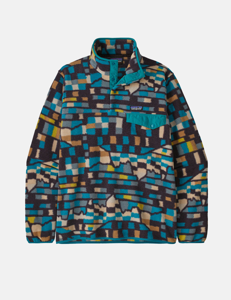 Patagonia LW Synchilla Snap-T Fleece - Fitz Roy Patchwork: Belay Blue