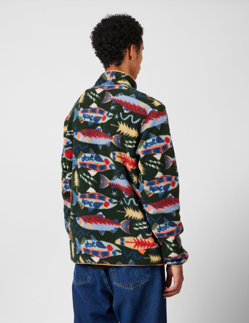 Patagonia LW Synchilla Snap-T Fleece - Salmon Energy: Old Growth Green