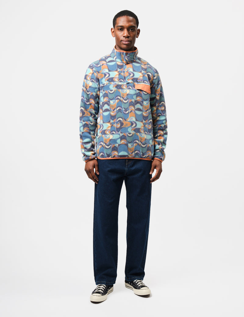 Patagonia LW Synch Snap-T Swallowtail Geo Pullover  - Blue