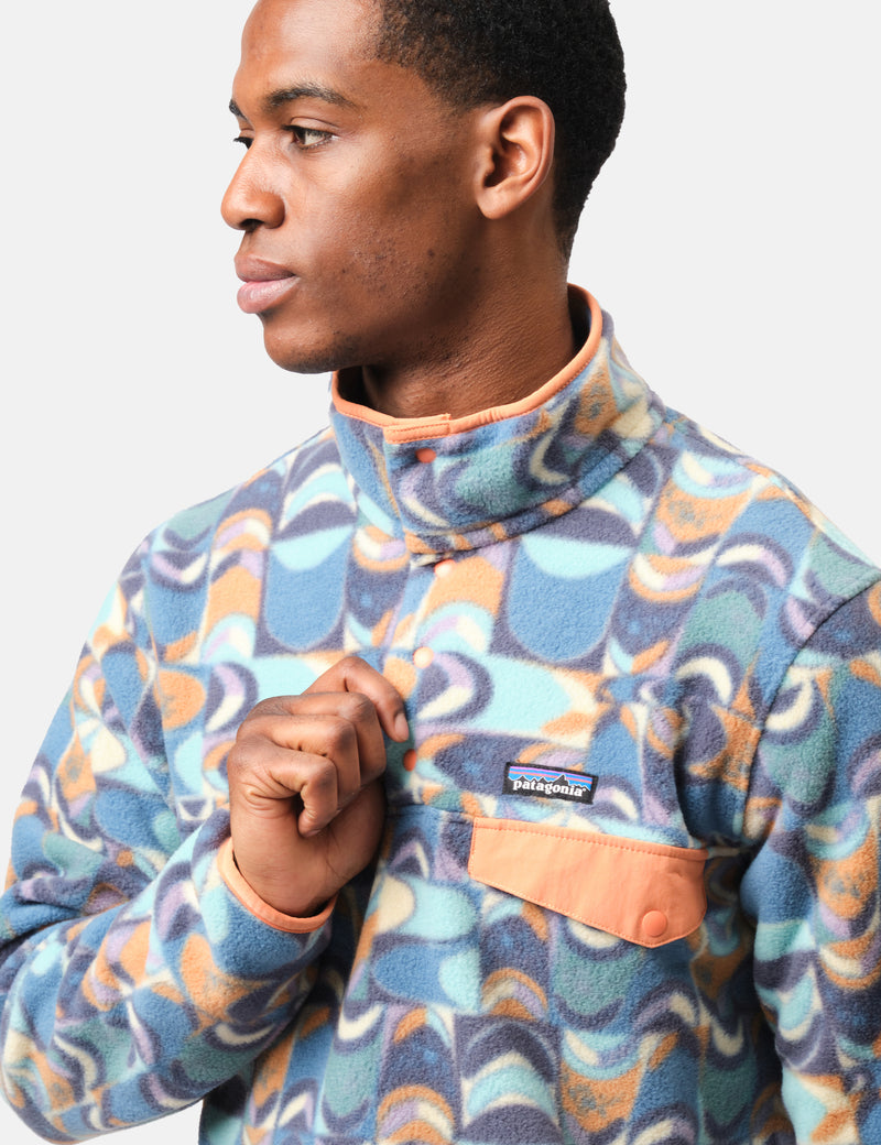 Patagonia LW Synch Snap-T Swallowtail Geo Pullover  - Blue