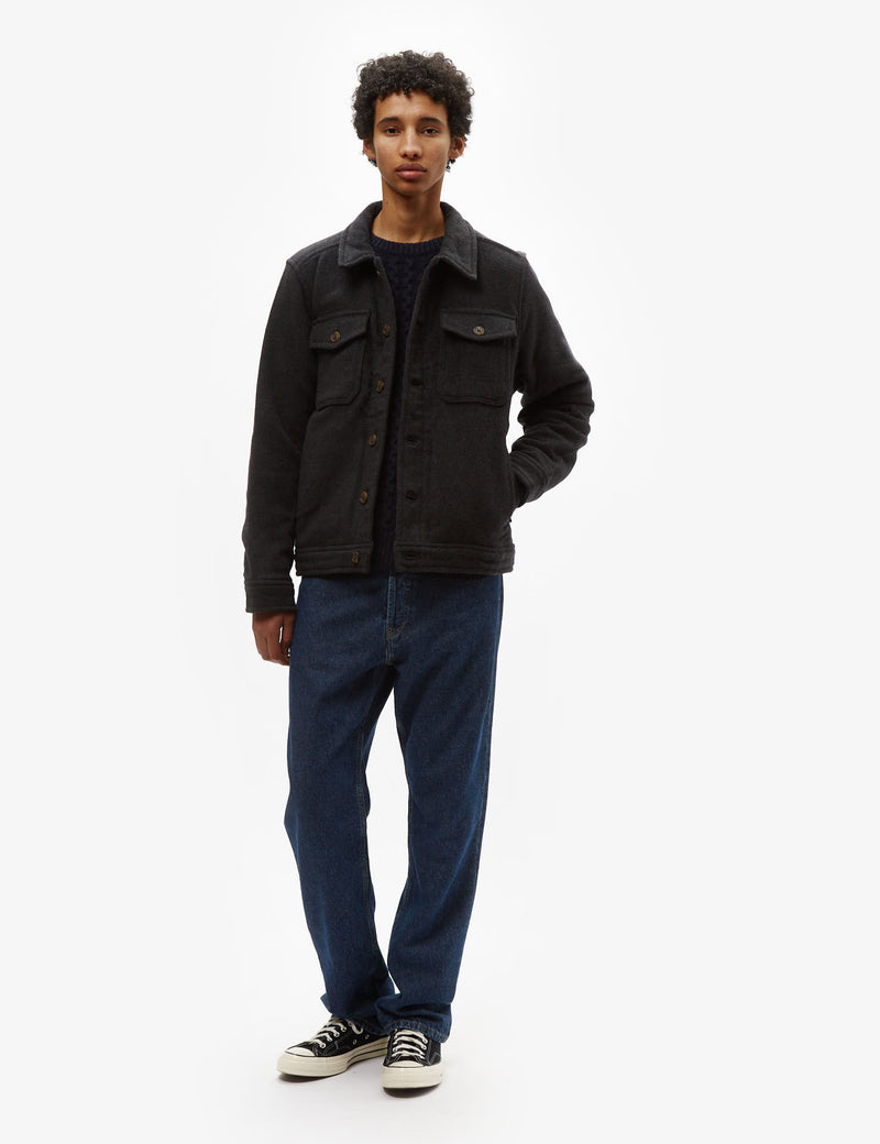 Patagonia Trucker Jacket (Melton Wool) - Ink Black