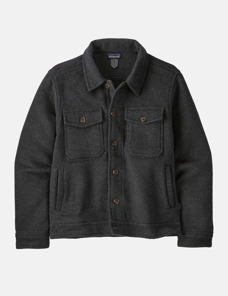 Patagonia Trucker Jacket (Melton Wool) - Ink Black