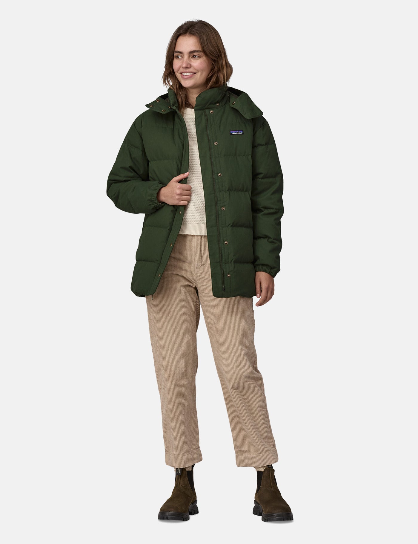 Patagonia Women's Cotton Down Parka - Torrey Pine Green | Urban