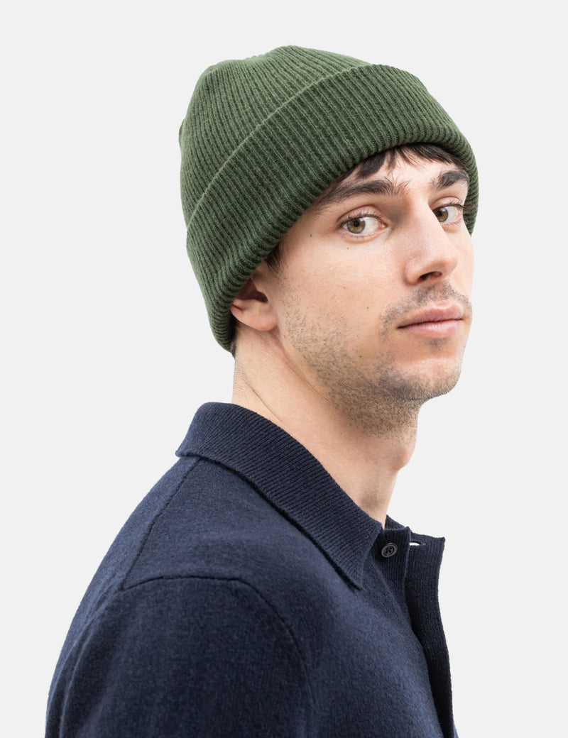 Norse Projects Merino Lambswool Beanie - Army Green