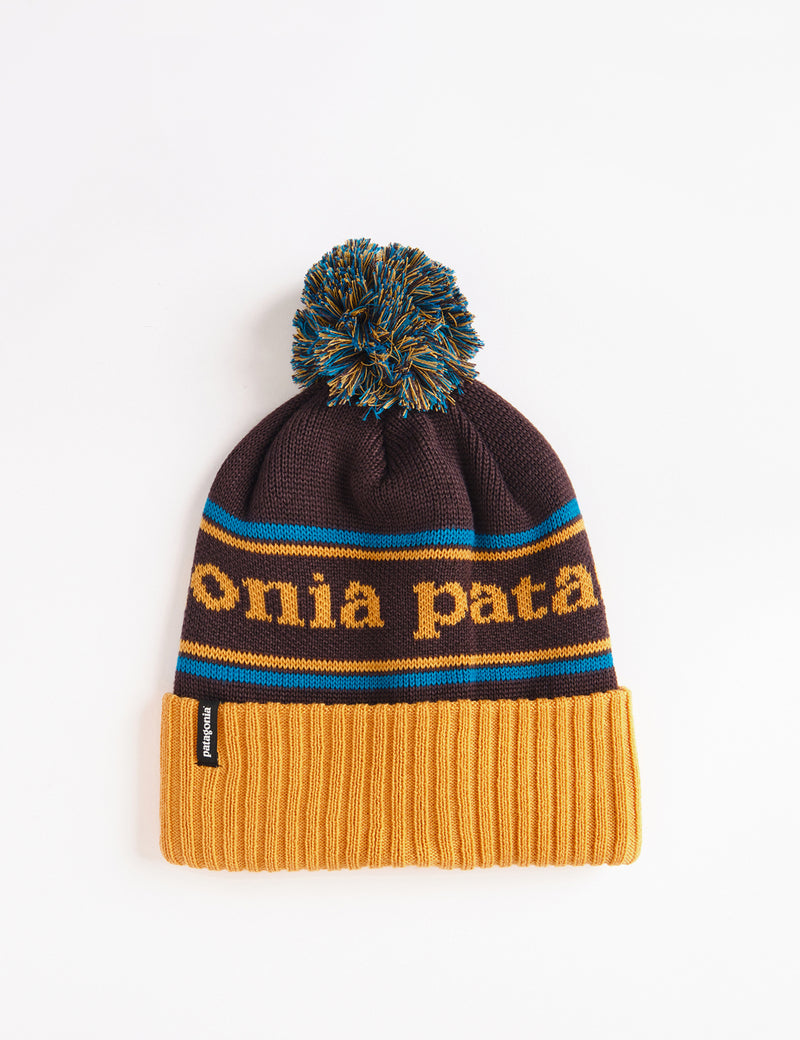 Patagonia Powder Town Beanie Hat - Park Stripe: Dried Mango