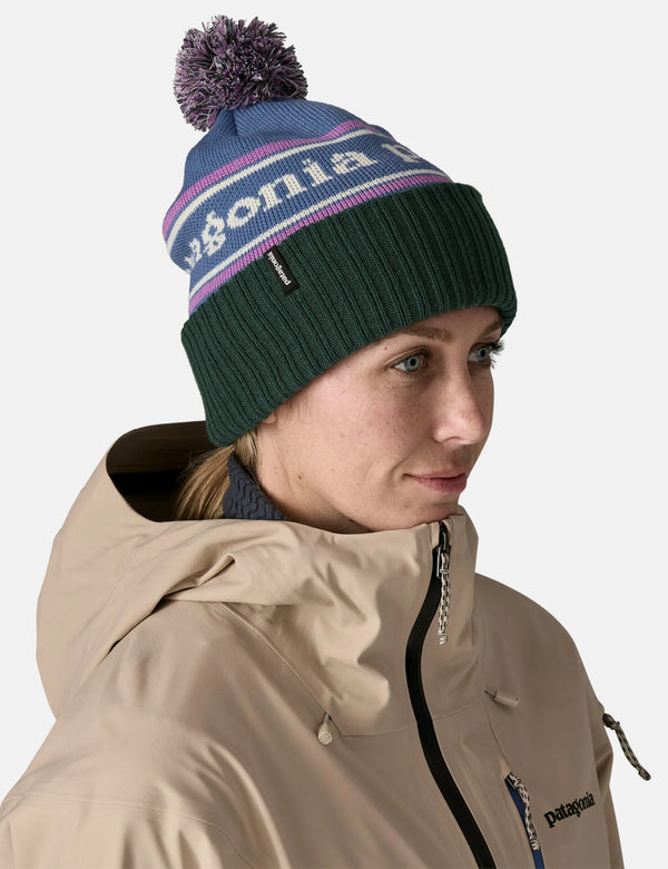 Patagonia Powder Town Beanie Hat (Park Stripe) - Barnacle Blue