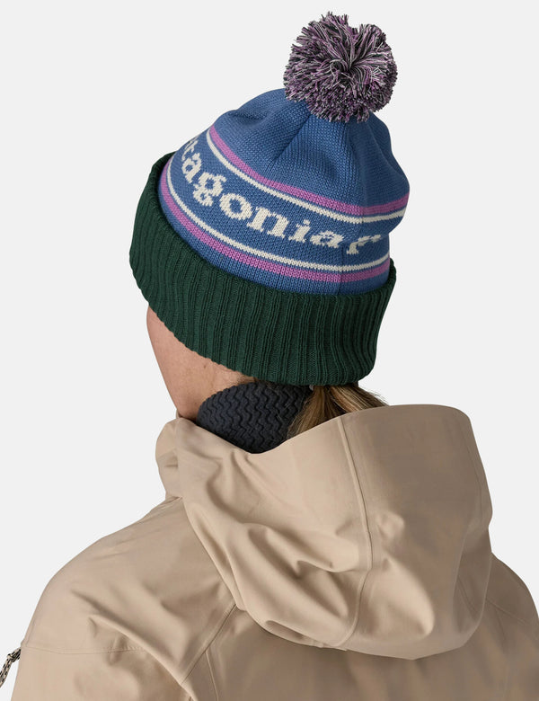 Patagonia Powder Town Beanie Hat (Park Stripe) - Barnacle Blue