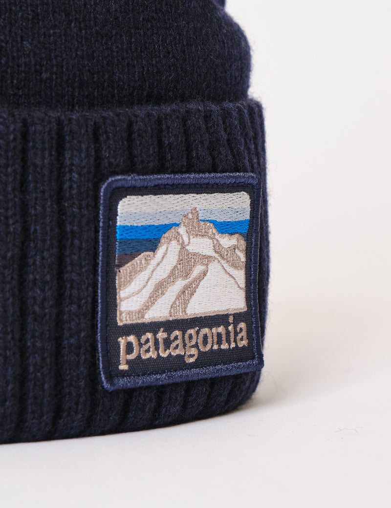 Patagonia Brodeo Line Logo Ridge Beanie Hat - Classic Navy Blue