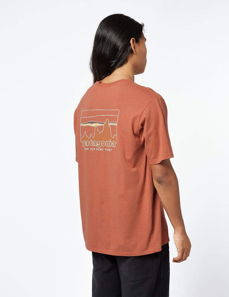 Patagonia '73 Skyline Organic T-Shirt - Burl Red