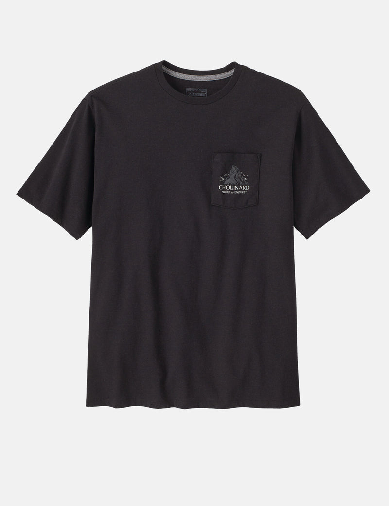 Patagonia Chouinard Crest Pocket Responsibili Tee T Shirt Ink Black