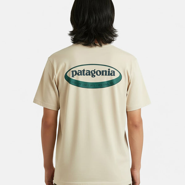 Patagonia '95 Oval Logo T-Shirt - Undyed Natural | Urban Excess