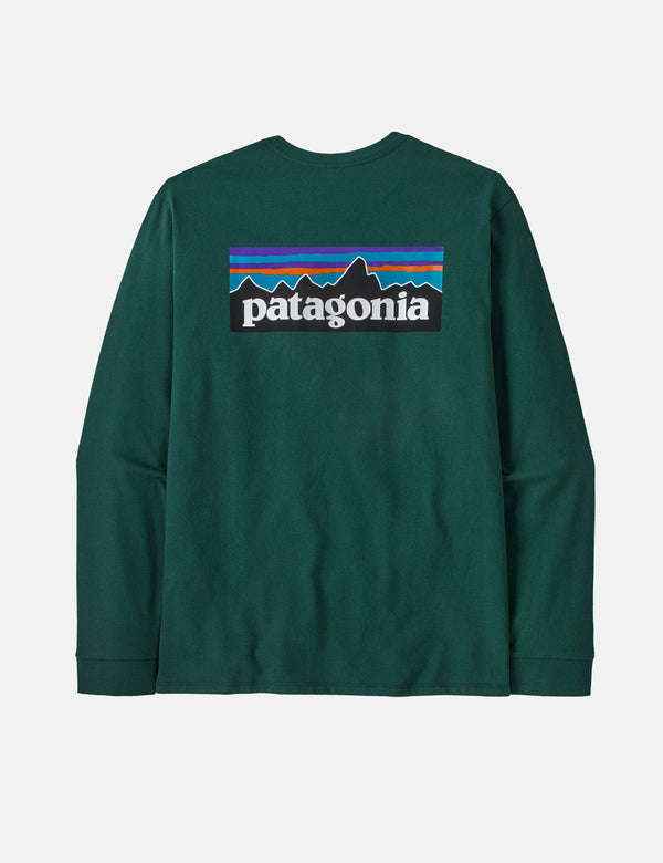 Patagonia P-6 Logo Responsibili-Tee Long Sleeved T-Shirt - Cascade Green