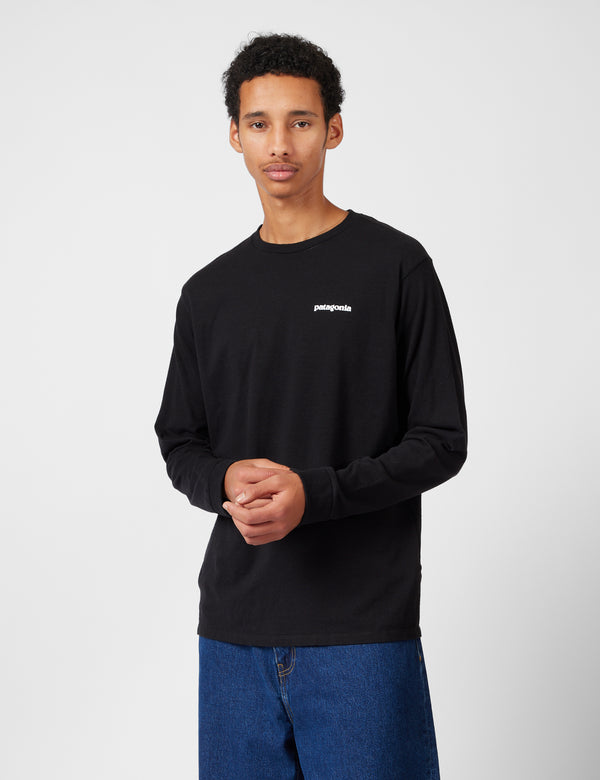 Patagonien P-6 Logo Responsibili-T langärmelige T-Shirt - Schwarz