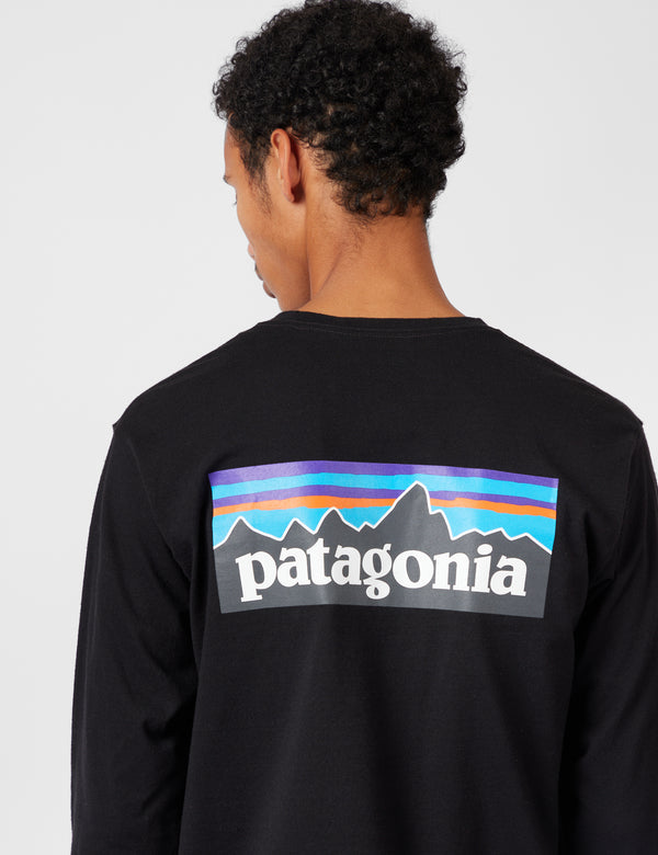 Patagonien P-6 Logo Responsibili-T langärmelige T-Shirt - Schwarz