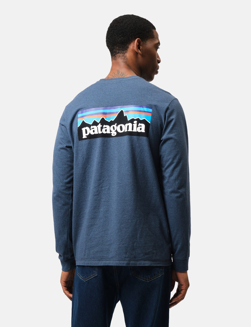 Patagonia Long Sleeve P-6 Logo Responsibili-Tee T-Shirt - Utility Blue