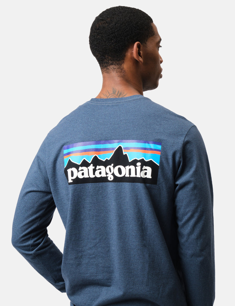 Patagonia Long Sleeve P-6 Logo Responsibili-Tee T-Shirt - Utility Blue