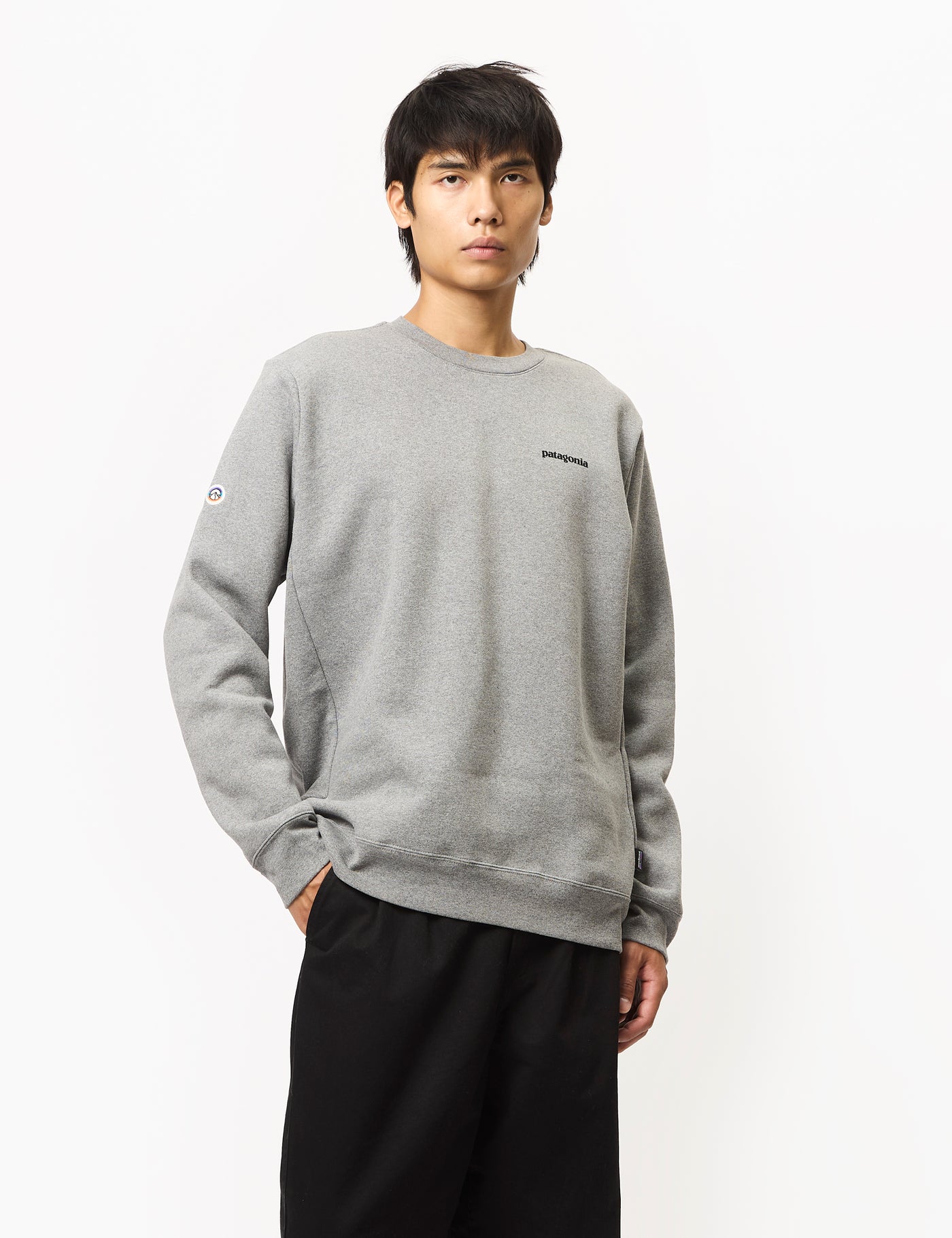 Patagonia Fitz Roy Icon Uprisal Crew Sweatshirt - Gravel
