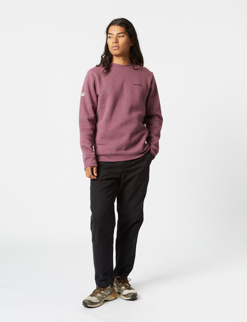 Patagonia Fitz Roy Icon Uprisal Crew Sweatshirt - Mystery Mauve