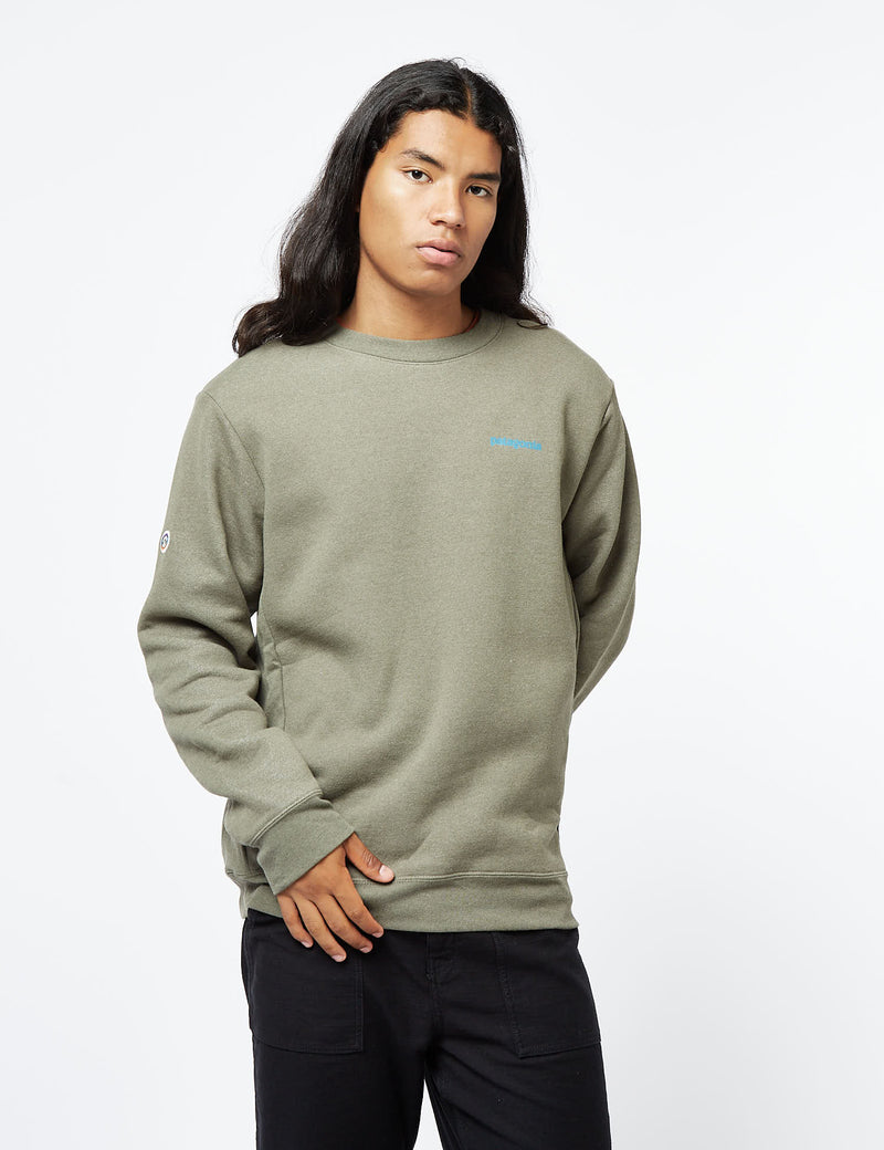 Patagonia Fitz Roy Icon Uprisal Crew Sweatshirt - Sleet Green