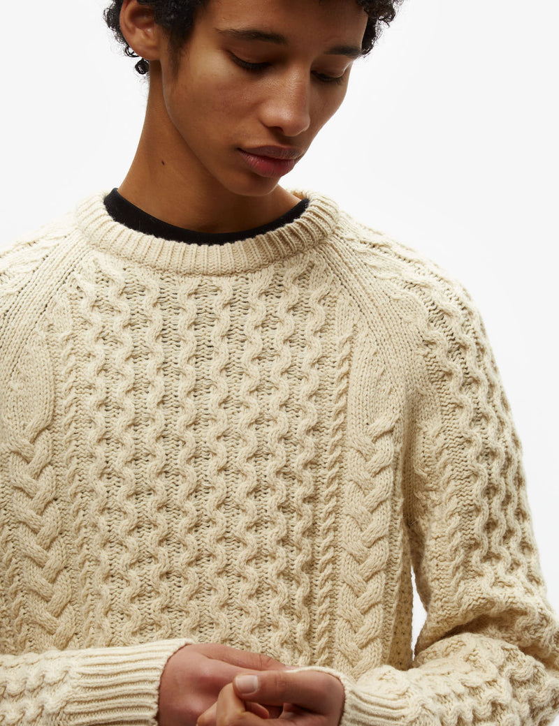 Patagonia Cable Knit Sweatshirt (Wool Blend) - Natural