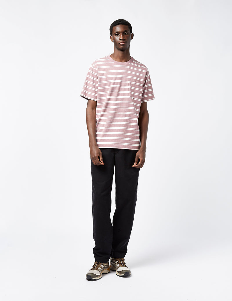 Patagonia Cotton in Conversion Pocket Stripe T-Shirt - Evening Mauve