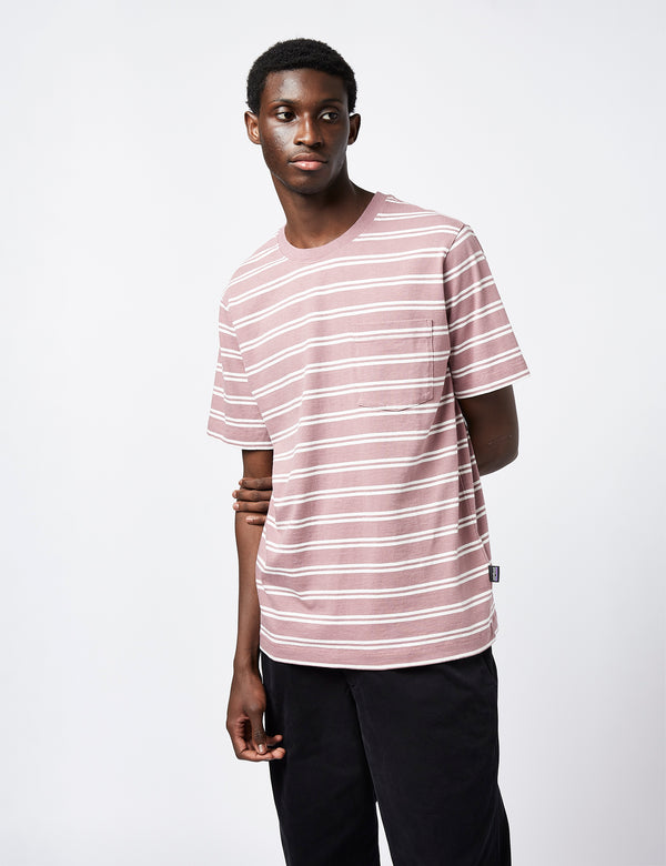 Patagonia Cotton in Conversion Pocket Stripe T-Shirt - Evening Mauve